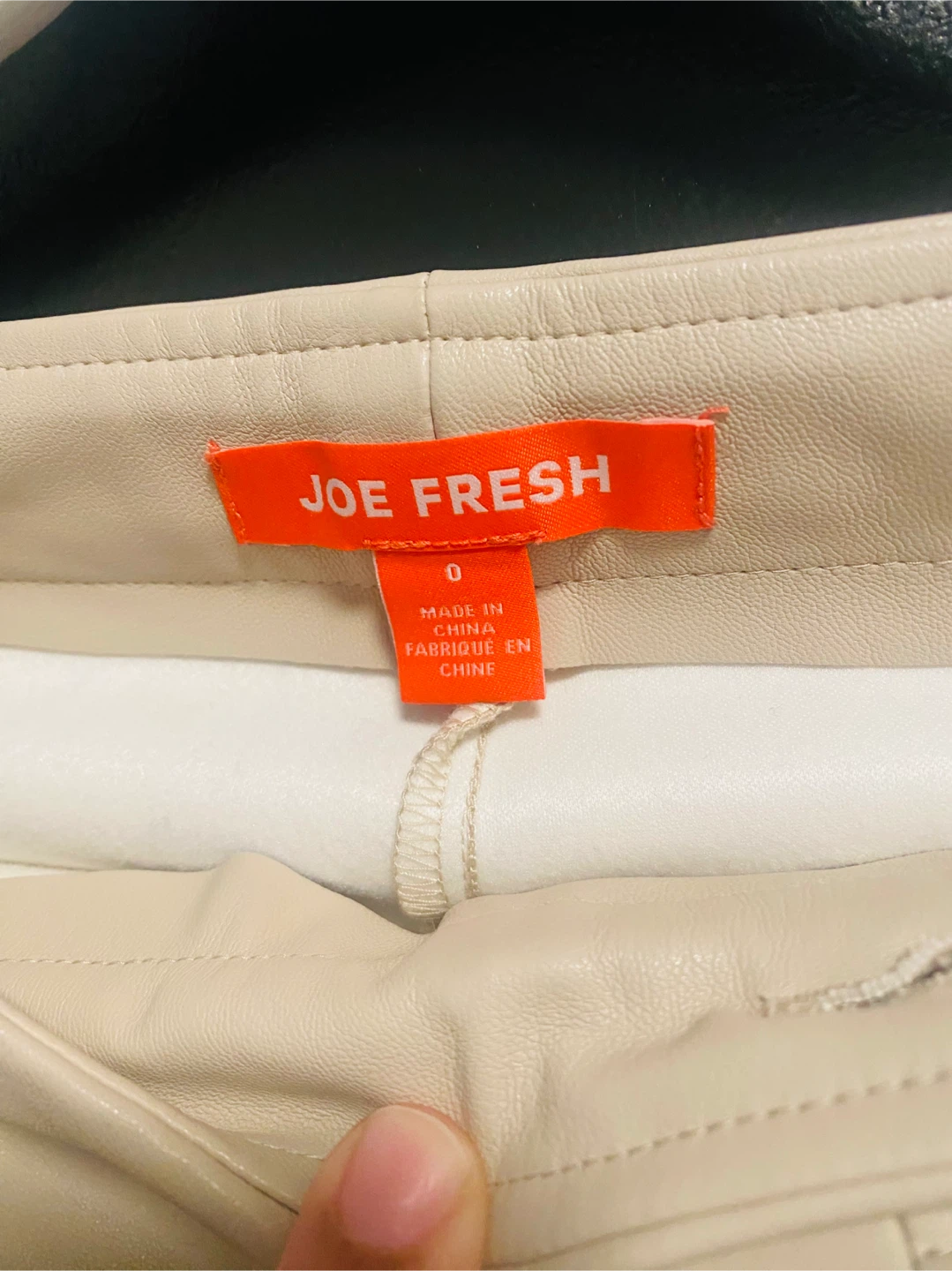 Joe Fresh Beige Faux Leather Pants - Size 0 - photo 3