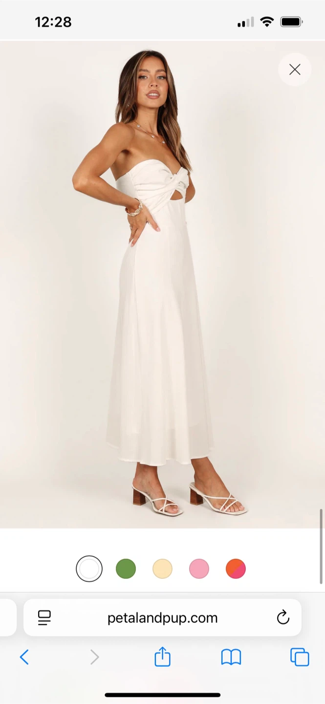 Petal & Pup White Strapless Midi Dress - photo 3