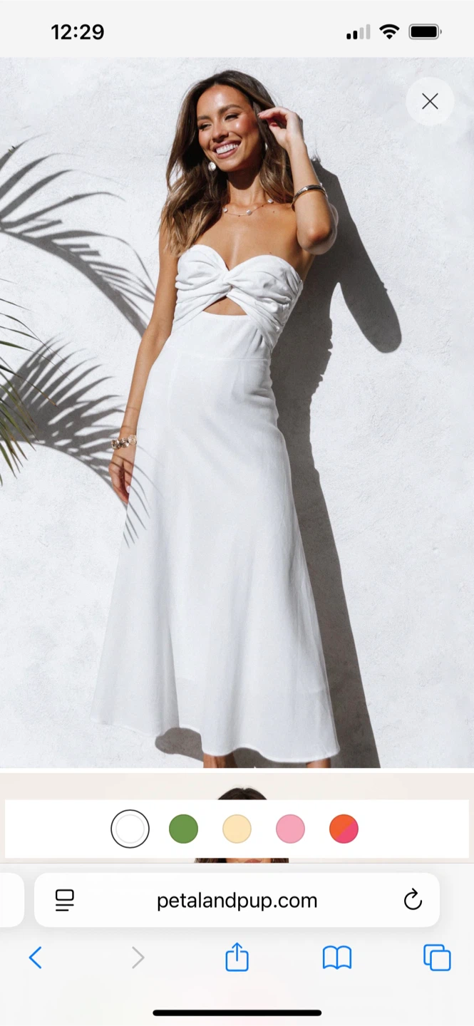 Petal & Pup White Strapless Midi Dress - photo 2