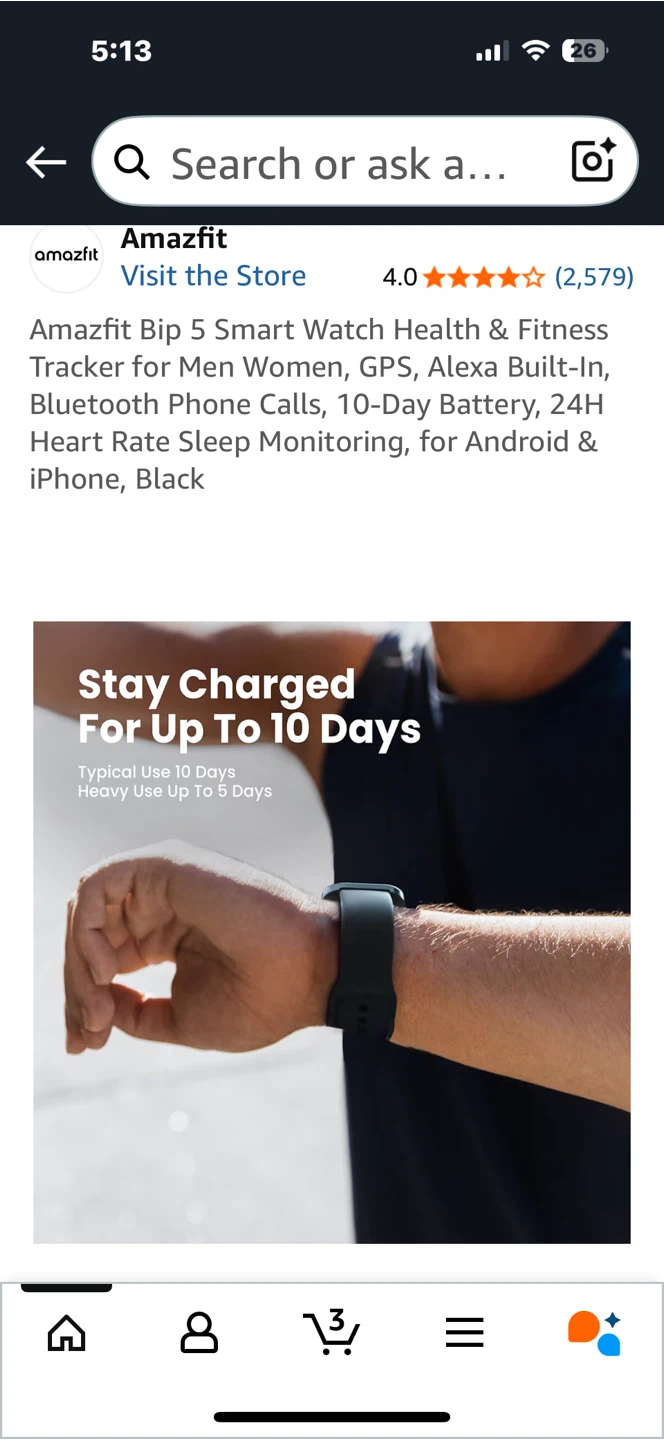 Amazfit Bip 5 Smart Watch - Soft Black - photo 3