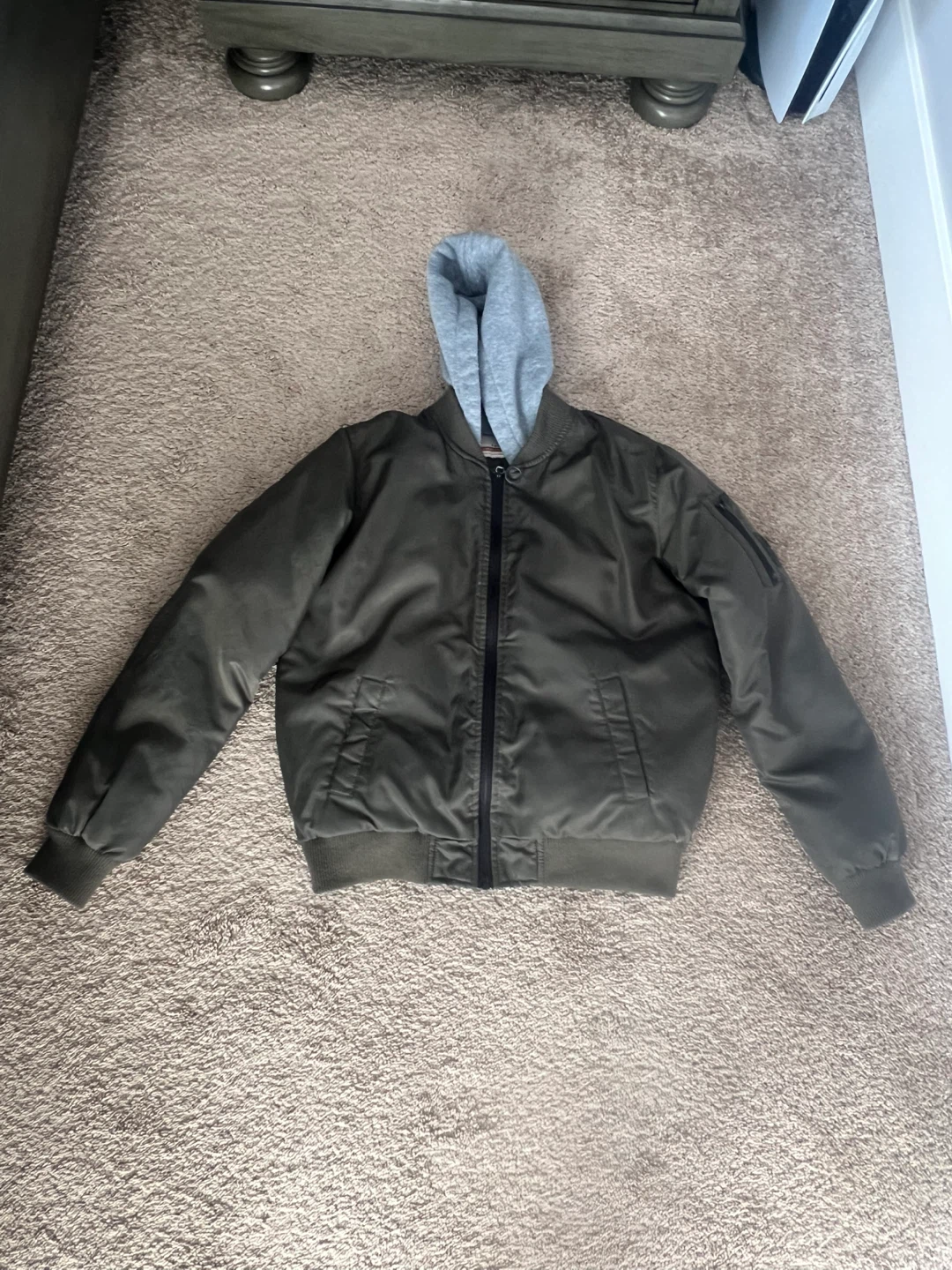 URBN IDNTY Youth Large (14) Olive Green Bomber Jacket
