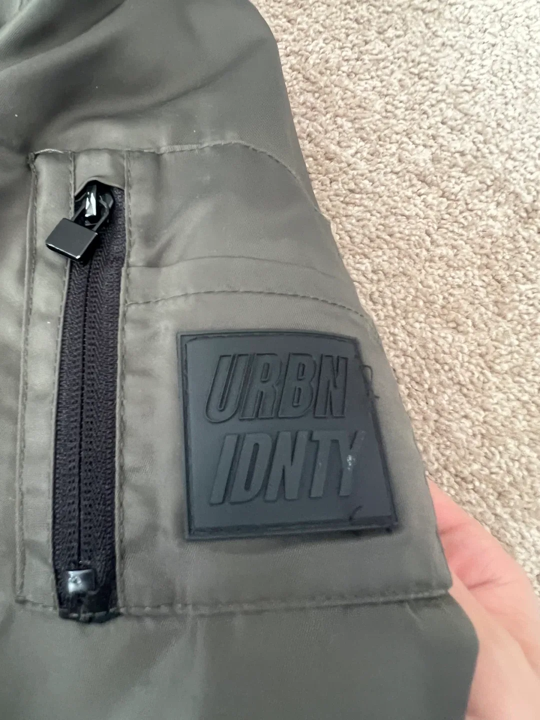 URBN IDNTY Youth Large (14) Olive Green Bomber Jacket image indicator(2)