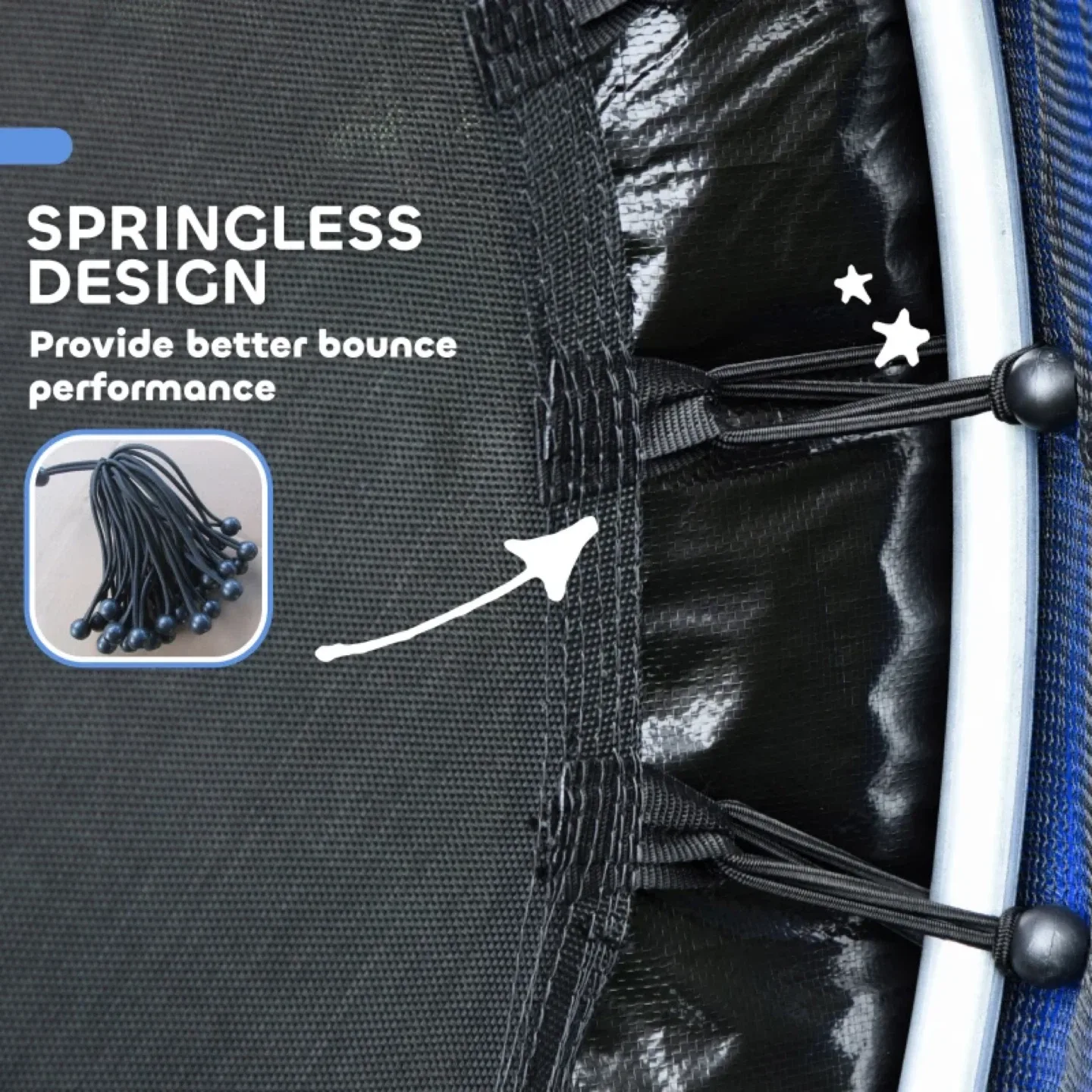 Qaba Kids Trampoline with Safety Enclosure Net image indicator(4)