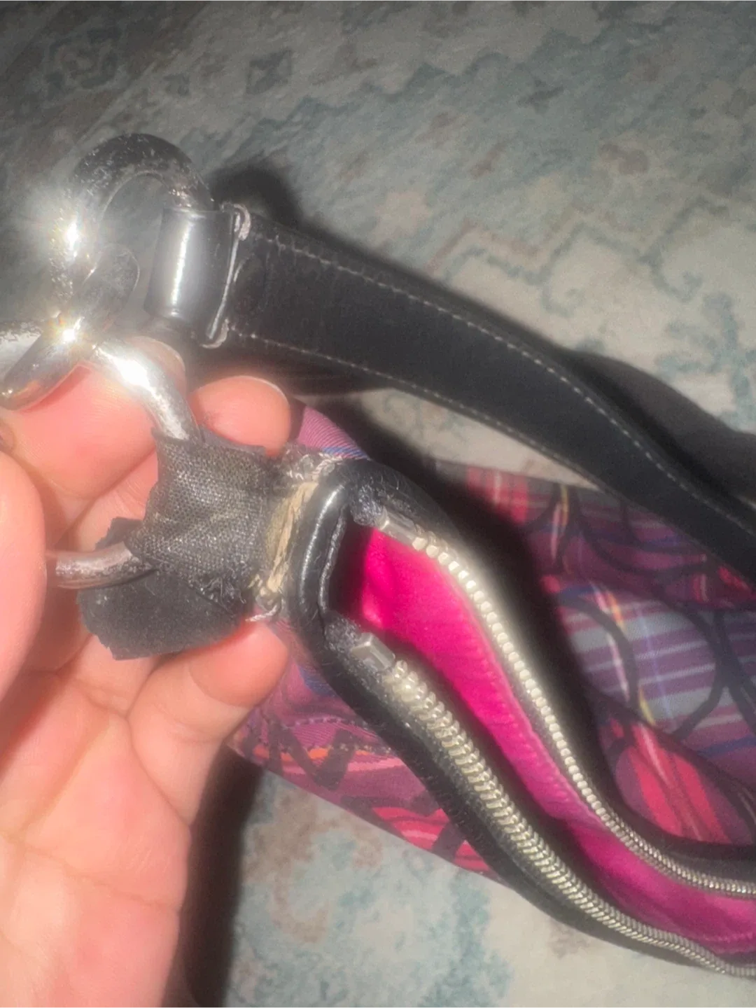 Coach Plaid Shoulder Bag image indicator(4)