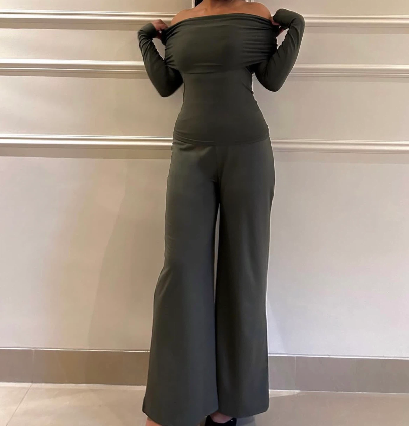 Olive Green Two-Piece Set