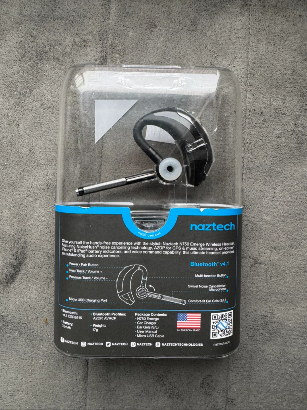 Naztech N750 Emerge Wireless Headset