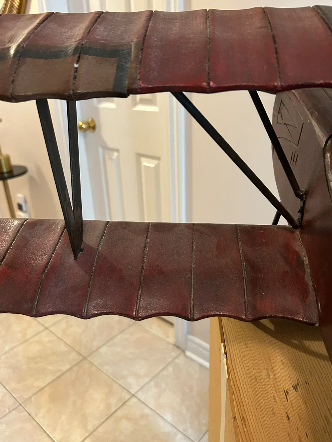 Vintage Style Red Biplane Model image indicator(4)