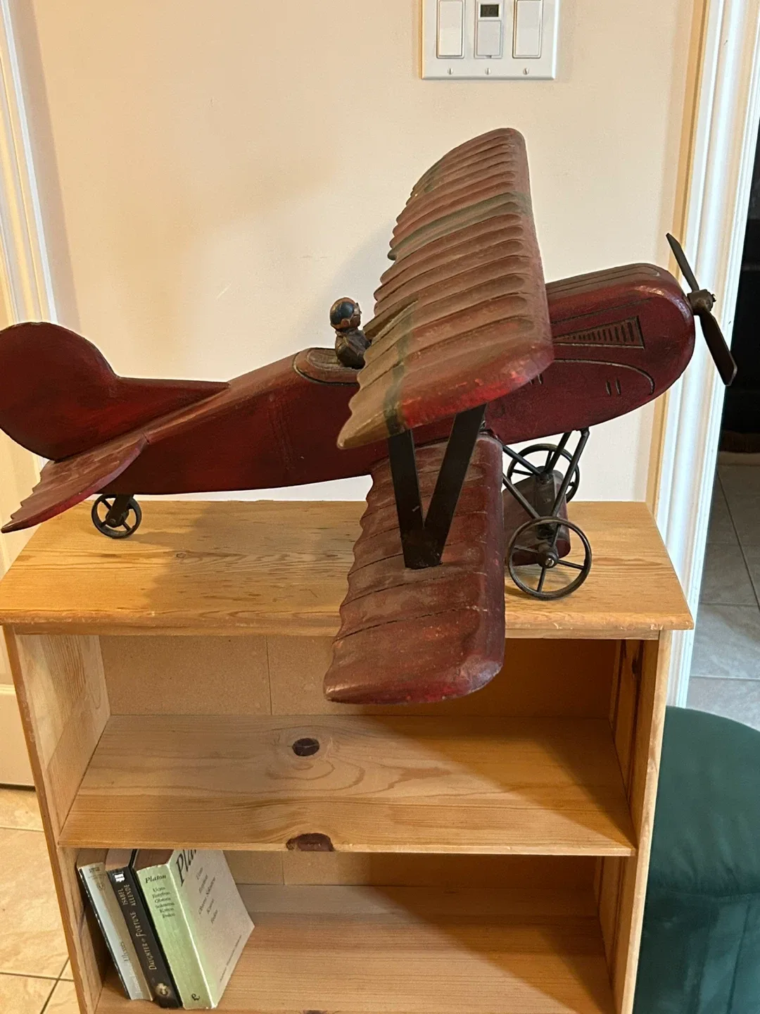 Vintage Style Red Biplane Model image indicator(2)