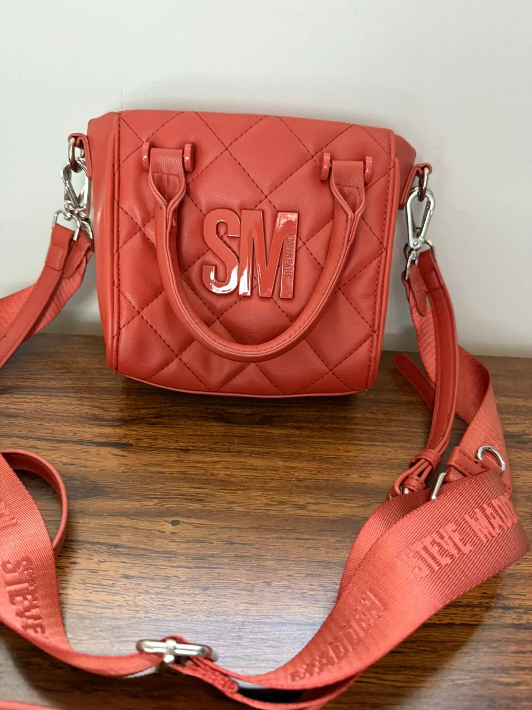 Steve Madden Quilted Coral Crossbody Bag thumbnail