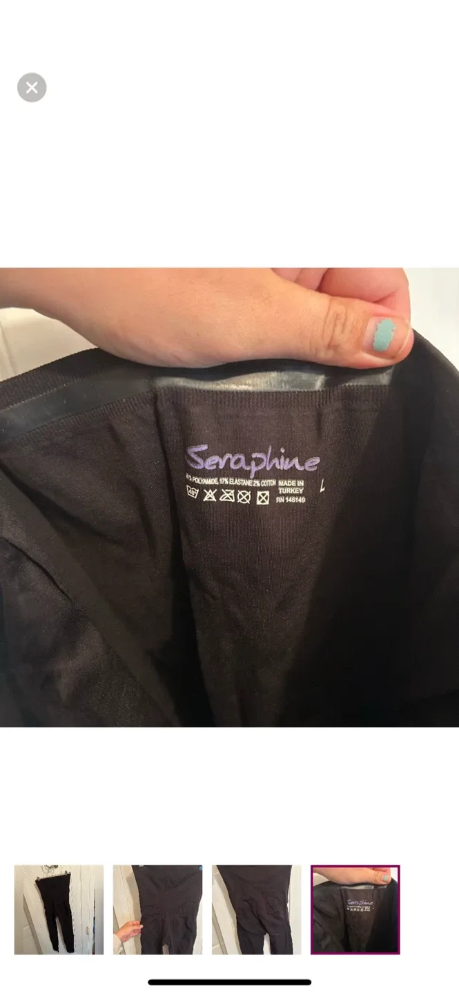 Seraphine Black Maternity Leggings - Size L image indicator(4)