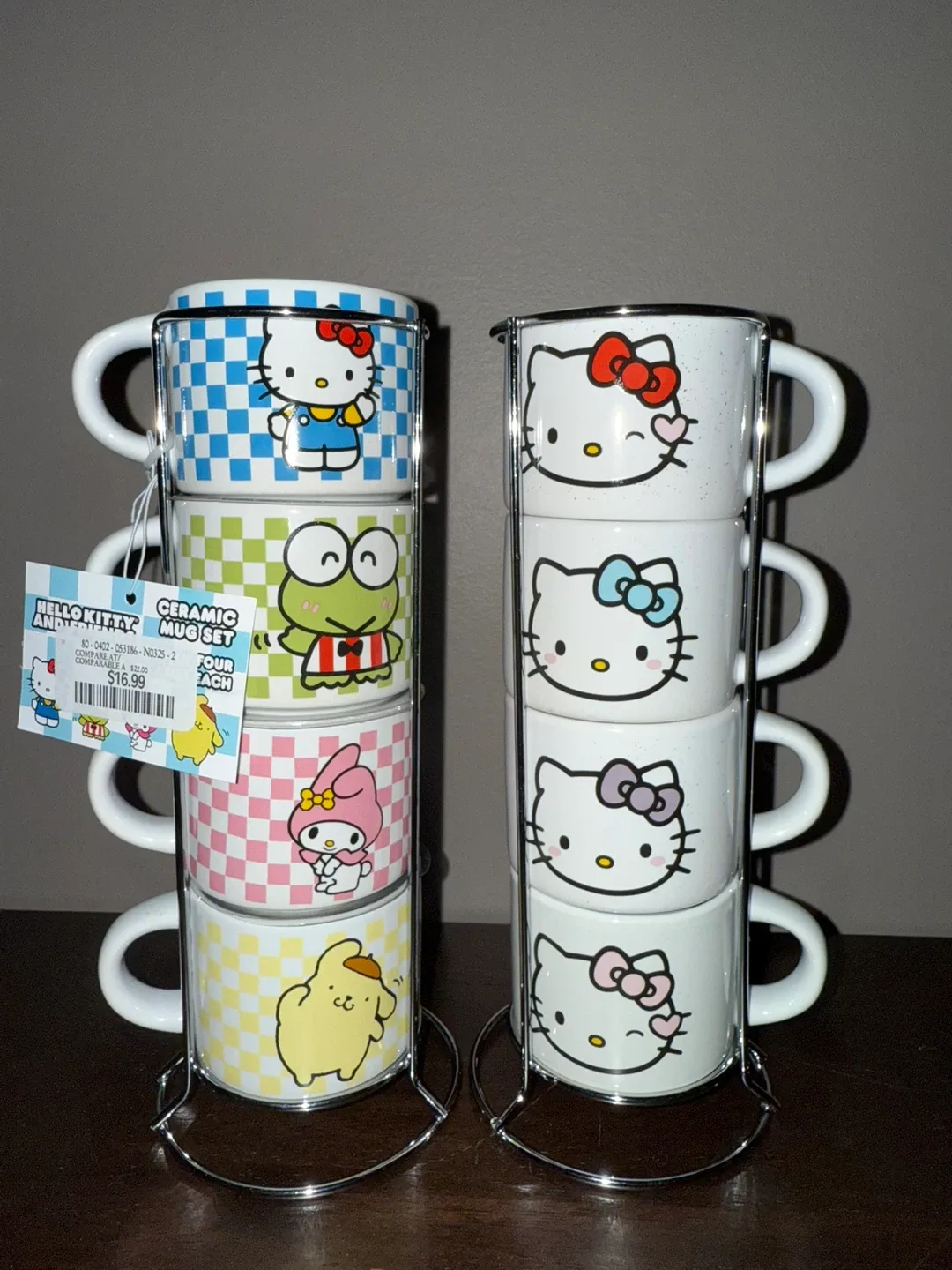 Hello Kitty Ceramic Mug Set with Rack