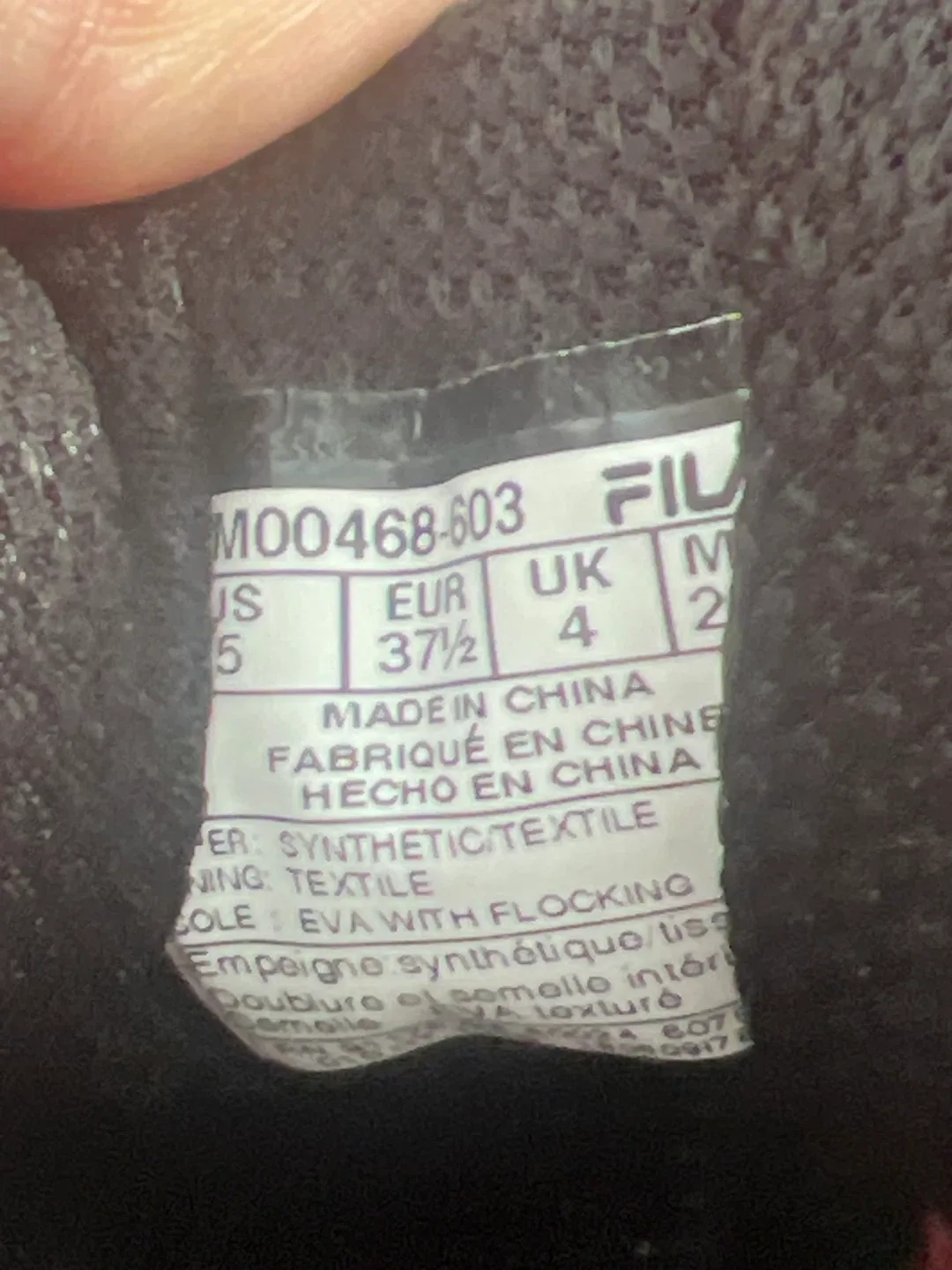 Fila Running Shoes - Crimson Red & Black - Size 5 image indicator(5)