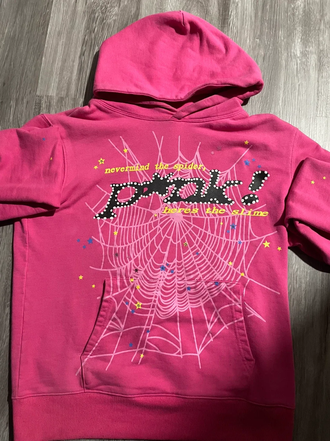 Sp5der Pink Hoodie - Size Small thumbnail