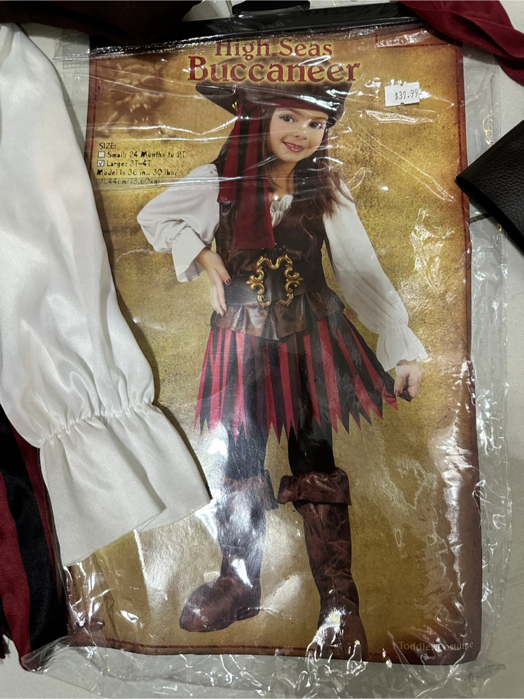 NEW High Seas Buccaneer Costume - Size Large 3T-4T - photo 2