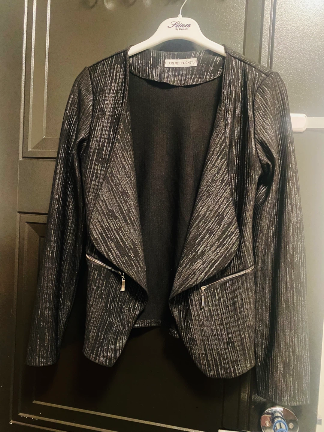 Crème Fraîche Black Blazer, Size S