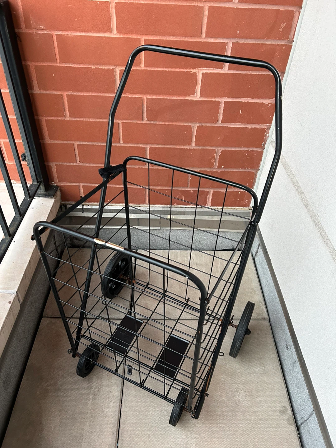 Black Metal Rolling utility granny Cart #freecycle
