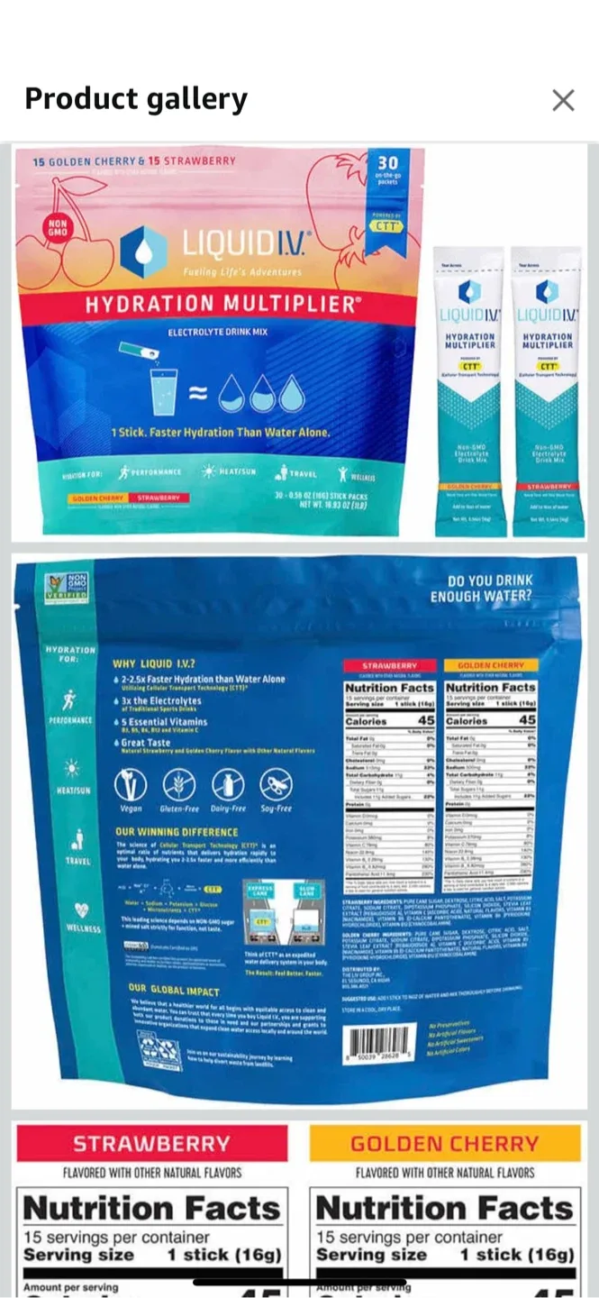 NEW SEALED- Liquid I.V. Hydration Multiplier - 30 Stick Pack image indicator(2)