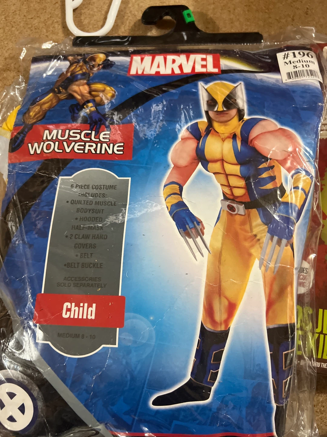 Kids Wolverine Muscle Costume - Size Medium (8-10)