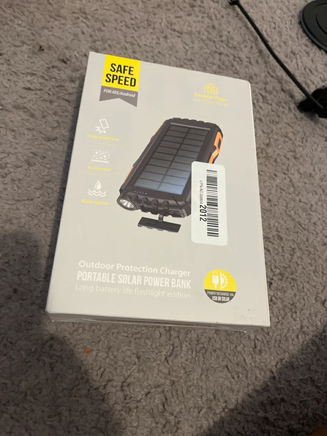 Safe Speed Solar Power Bank Flashlight