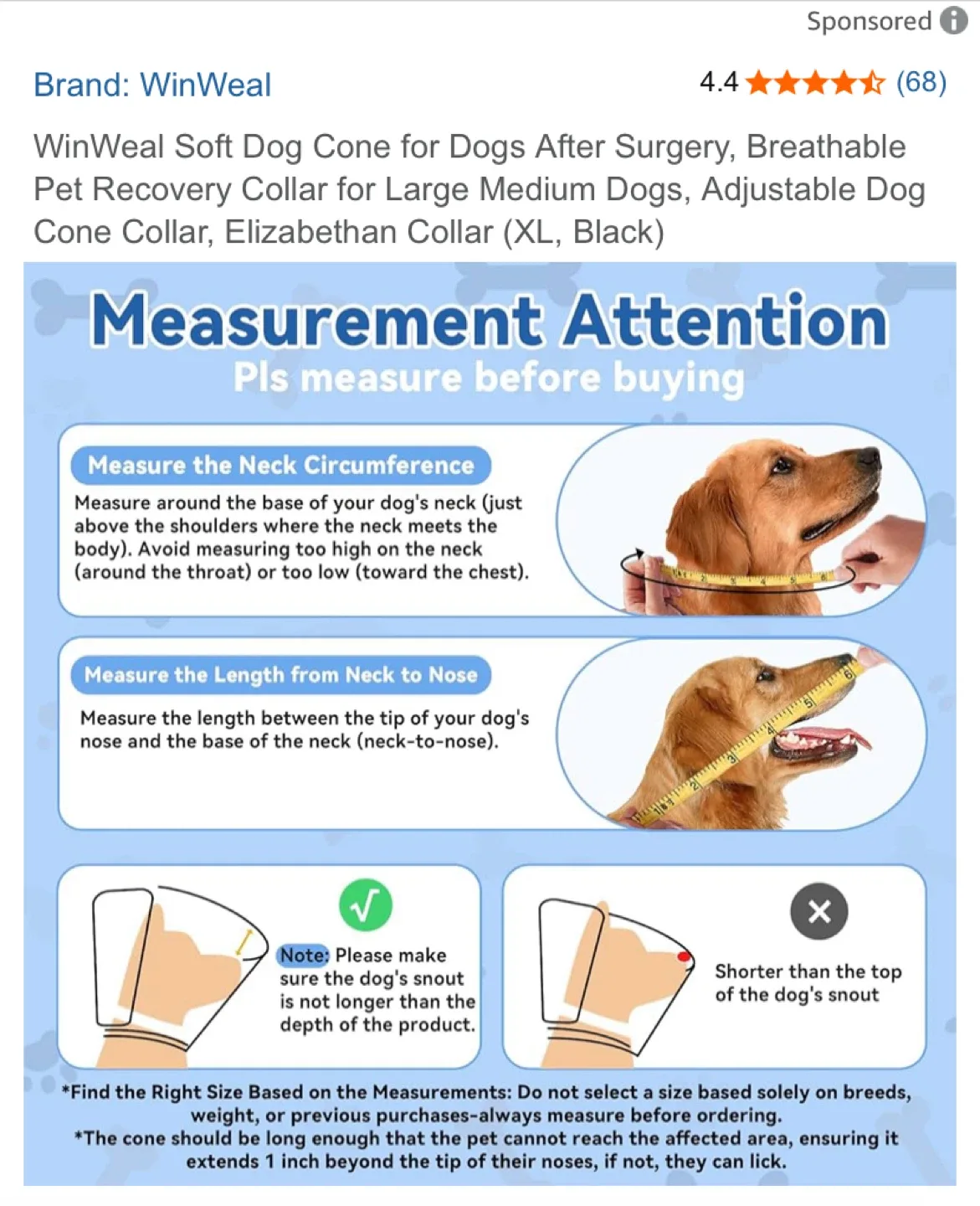 WinWeal Soft Dog Cone XL - Black image indicator(4)