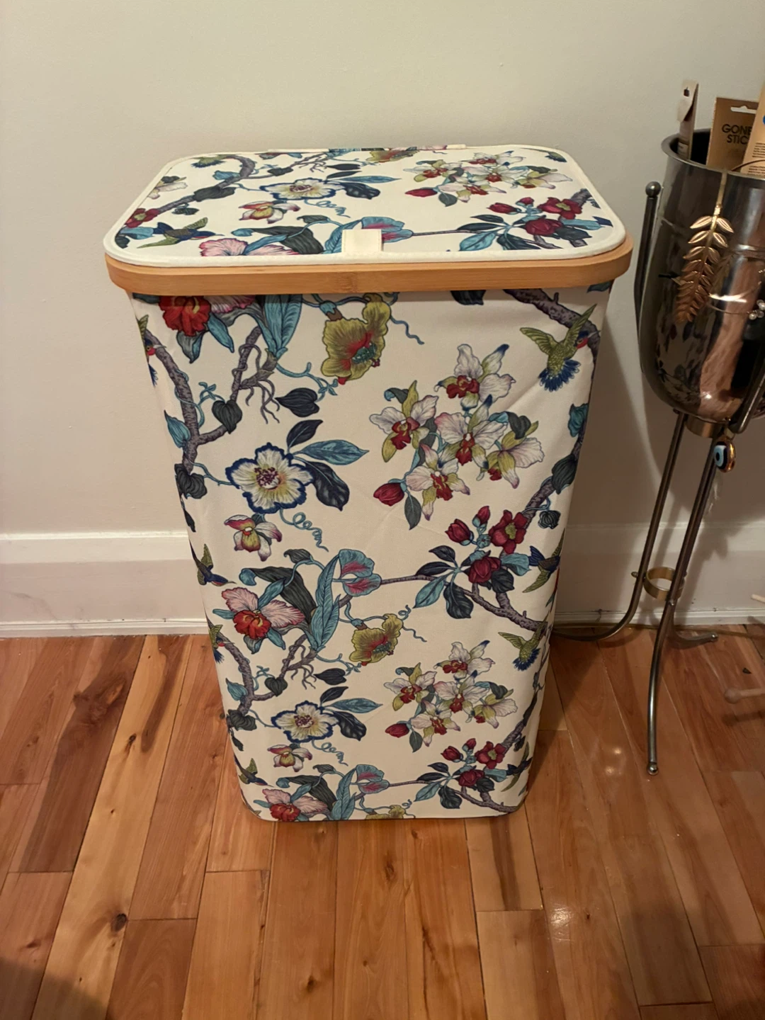 Floral Laundry Hamper with Lid