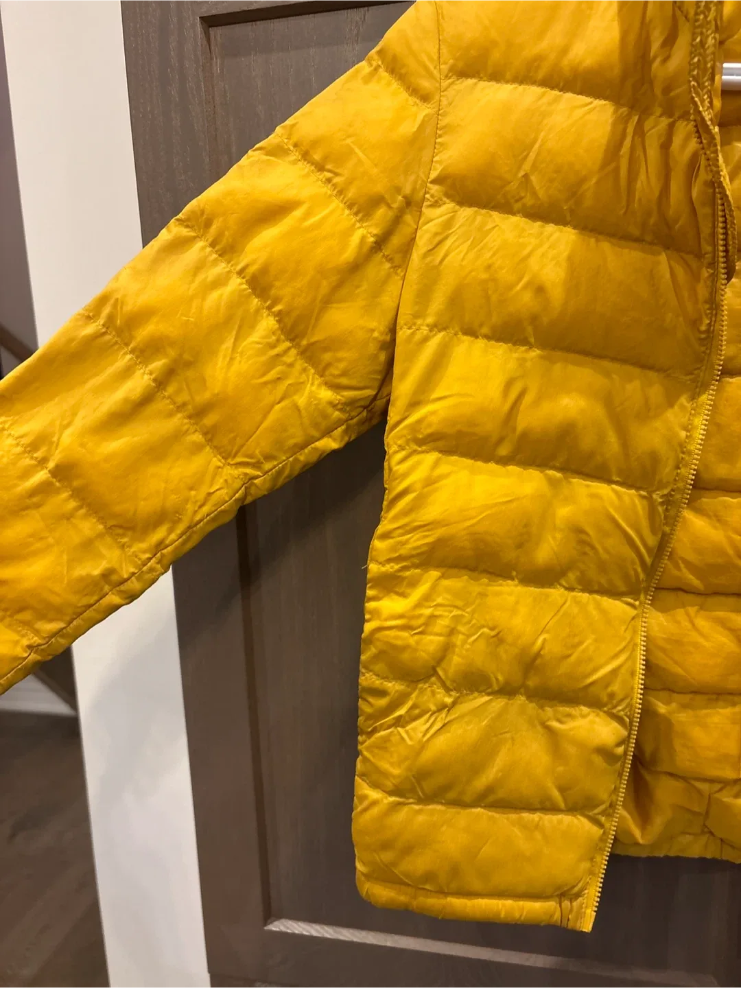 Uniqlo Yellow Puffer Jacket (Size 9-10) image indicator(3)