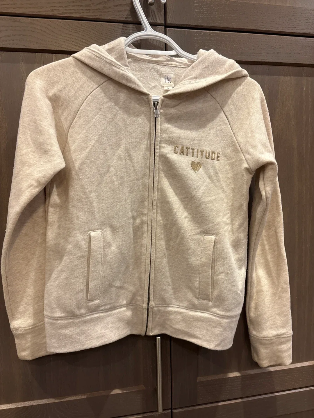 Gap Kids Beige Hoodie - Size 10 thumbnail