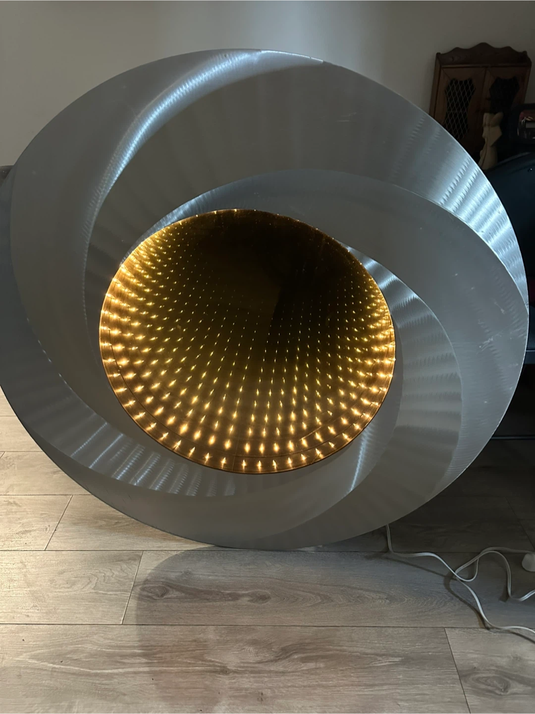 Round Infinity Mirror - Silver Finish
