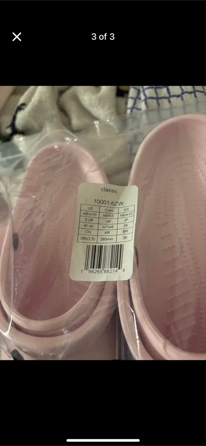 New Crocs Classic Clogs, Pink, Men's 8/Women's 10 image indicator(2)