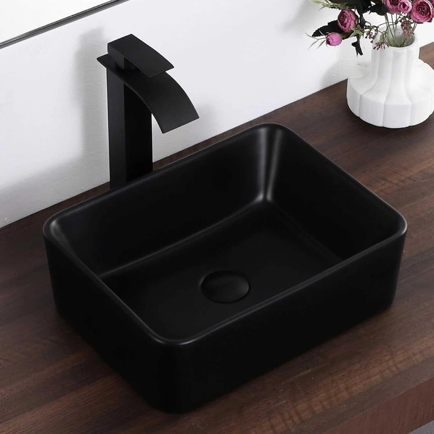Karamag Rectangle Vessel Bathroom Sink - Black
