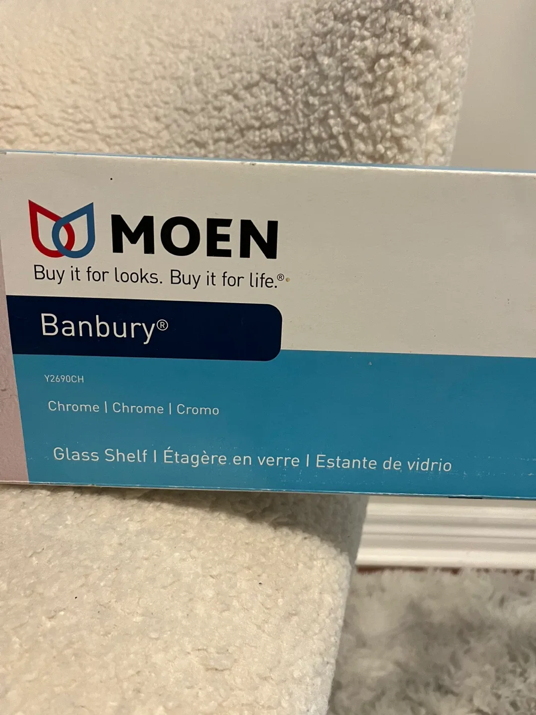 New Moen Banbury Chrome Glass Shelf image indicator(3)