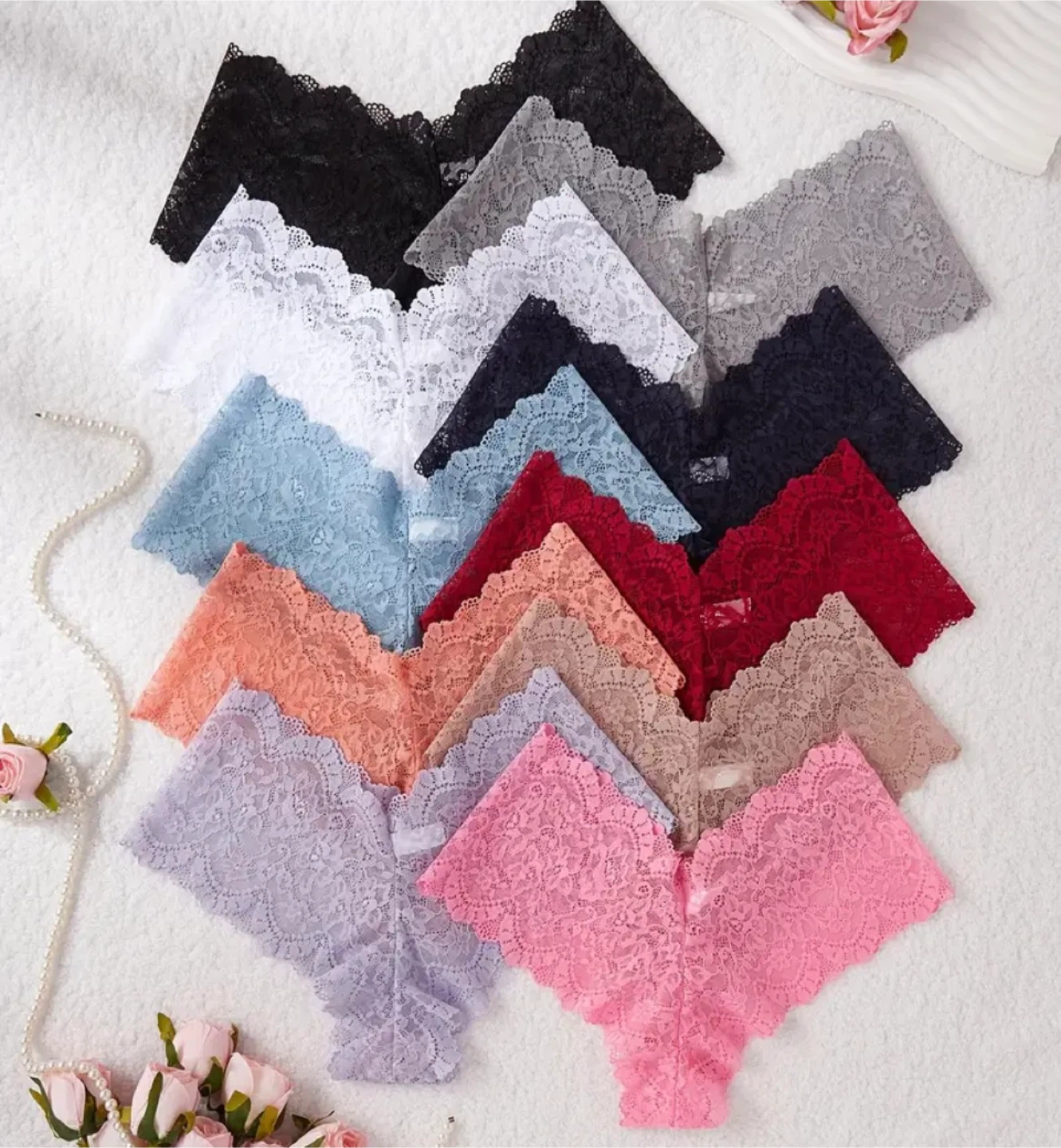 Mixed Colors Lace Panties - Size L