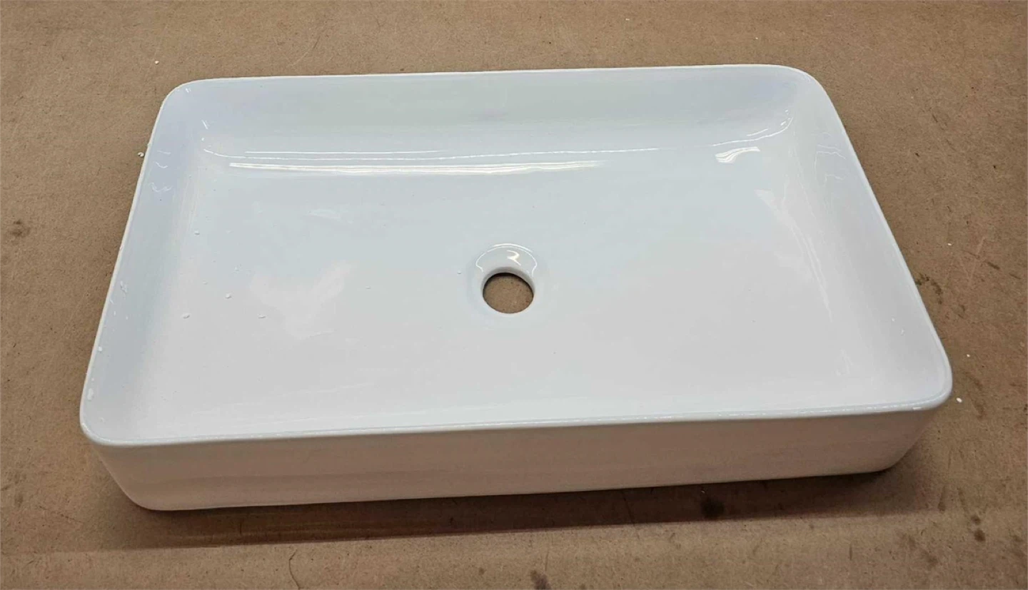 Karamag Rectangle Vessel Bathroom Sink - White - photo 3