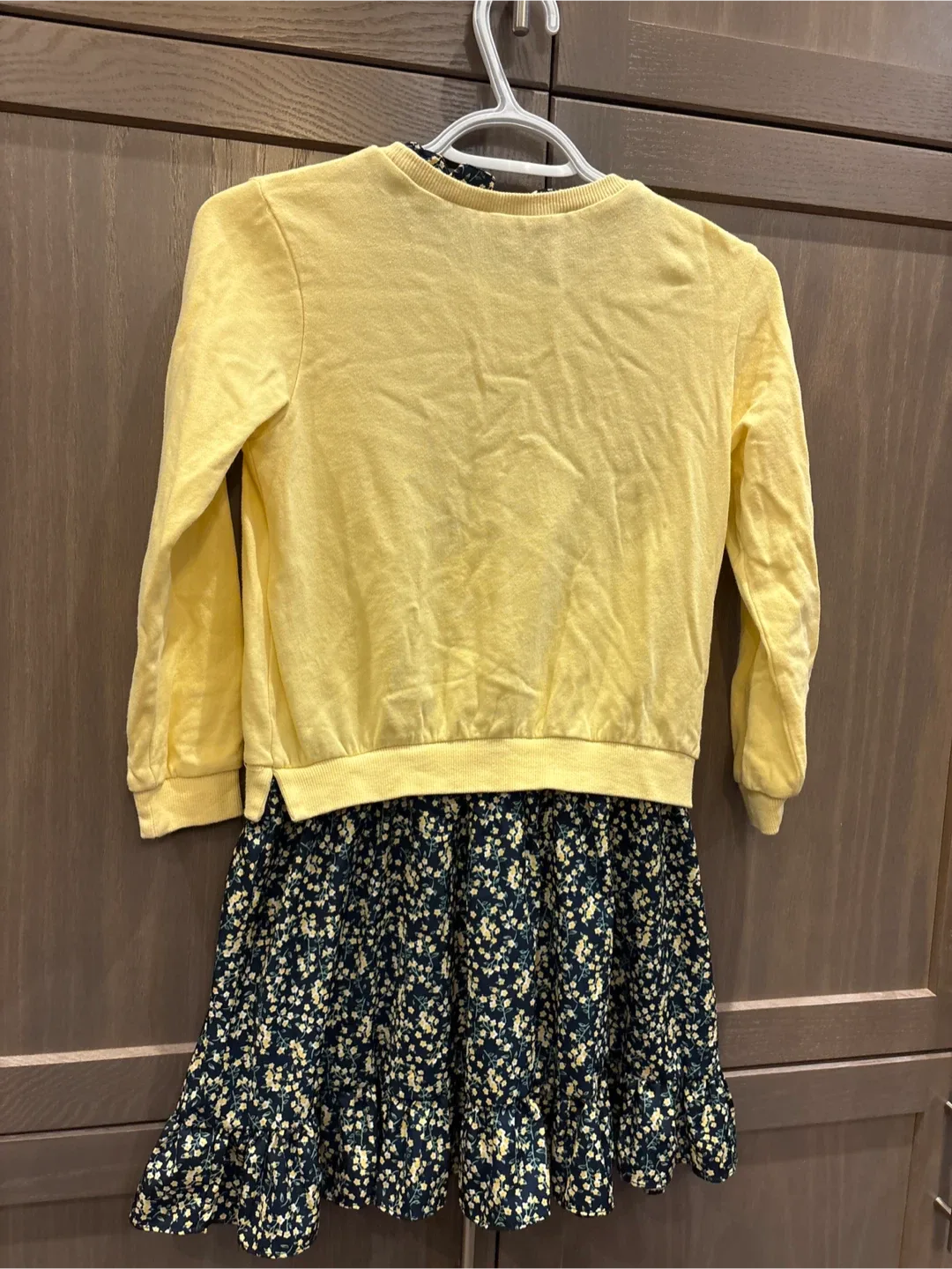 Girls' Yellow Sweatshirt Dress for 8-10 Years old image indicator(4)