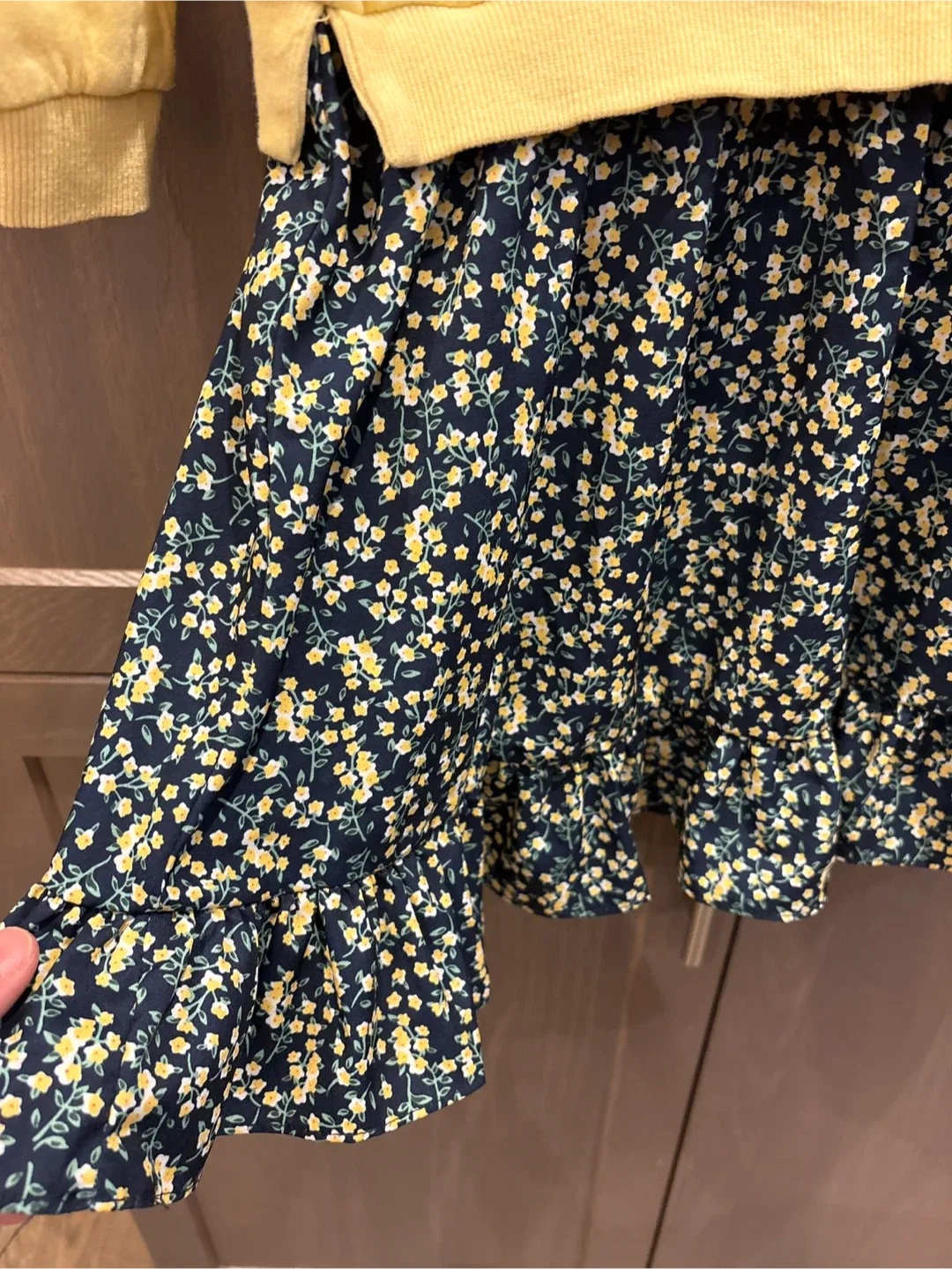 Girls' Yellow Sweatshirt Dress for 8-10 Years old image indicator(3)