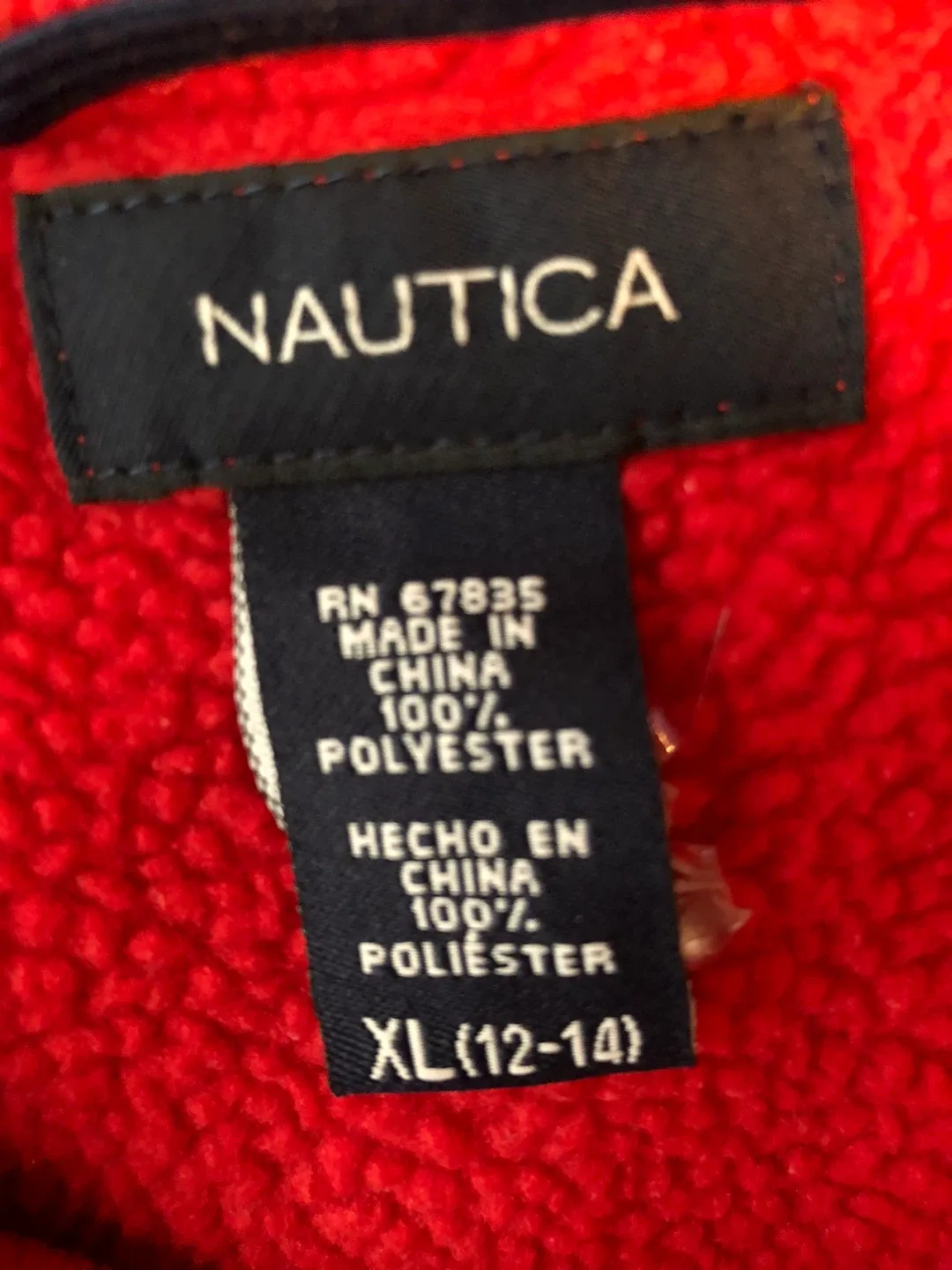 Nautica Red 1/4 Zip Pullover XL (12-14) image indicator(4)