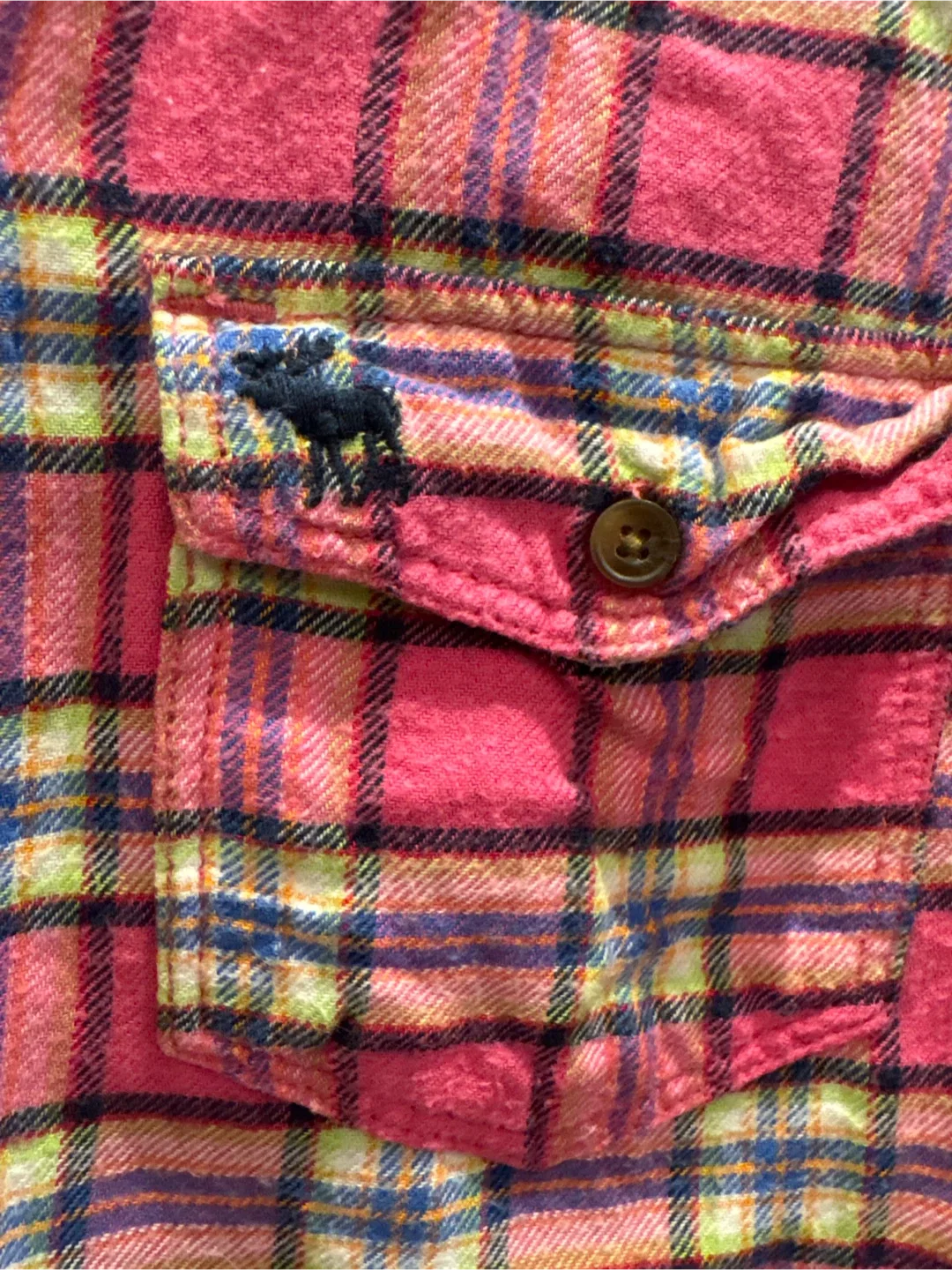 Abercrombie & Fitch Pink Plaid Flannel Shirt image indicator(3)