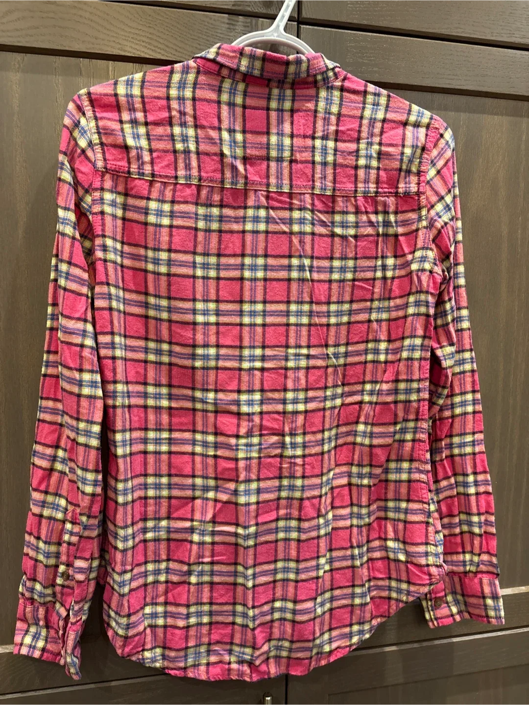 Abercrombie & Fitch Pink Plaid Flannel Shirt image indicator(4)