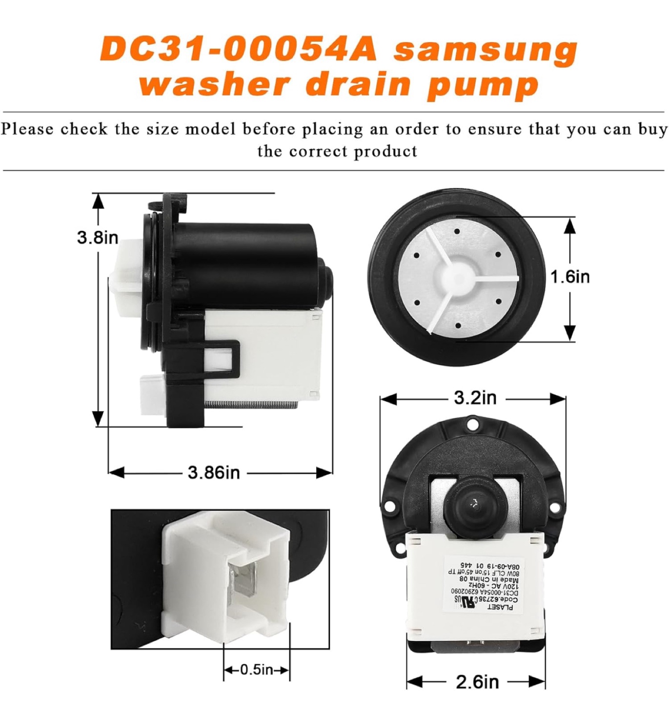 DRAIN PUMP MOTOR 62902090 - photo 5