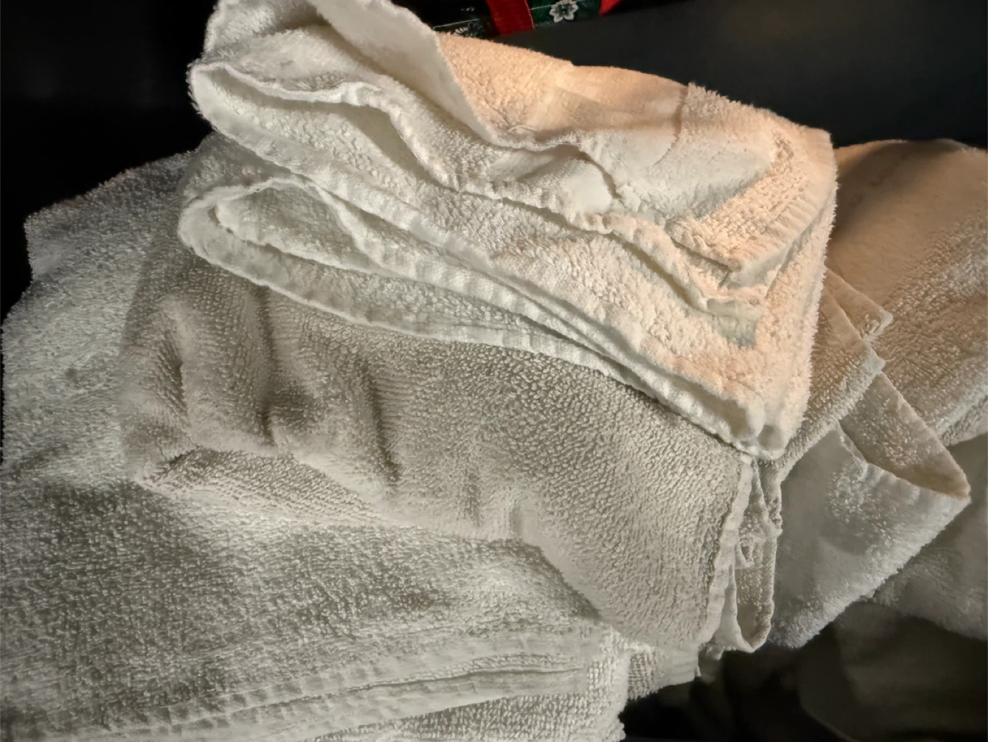 Washed gym towels with some stains/marks
