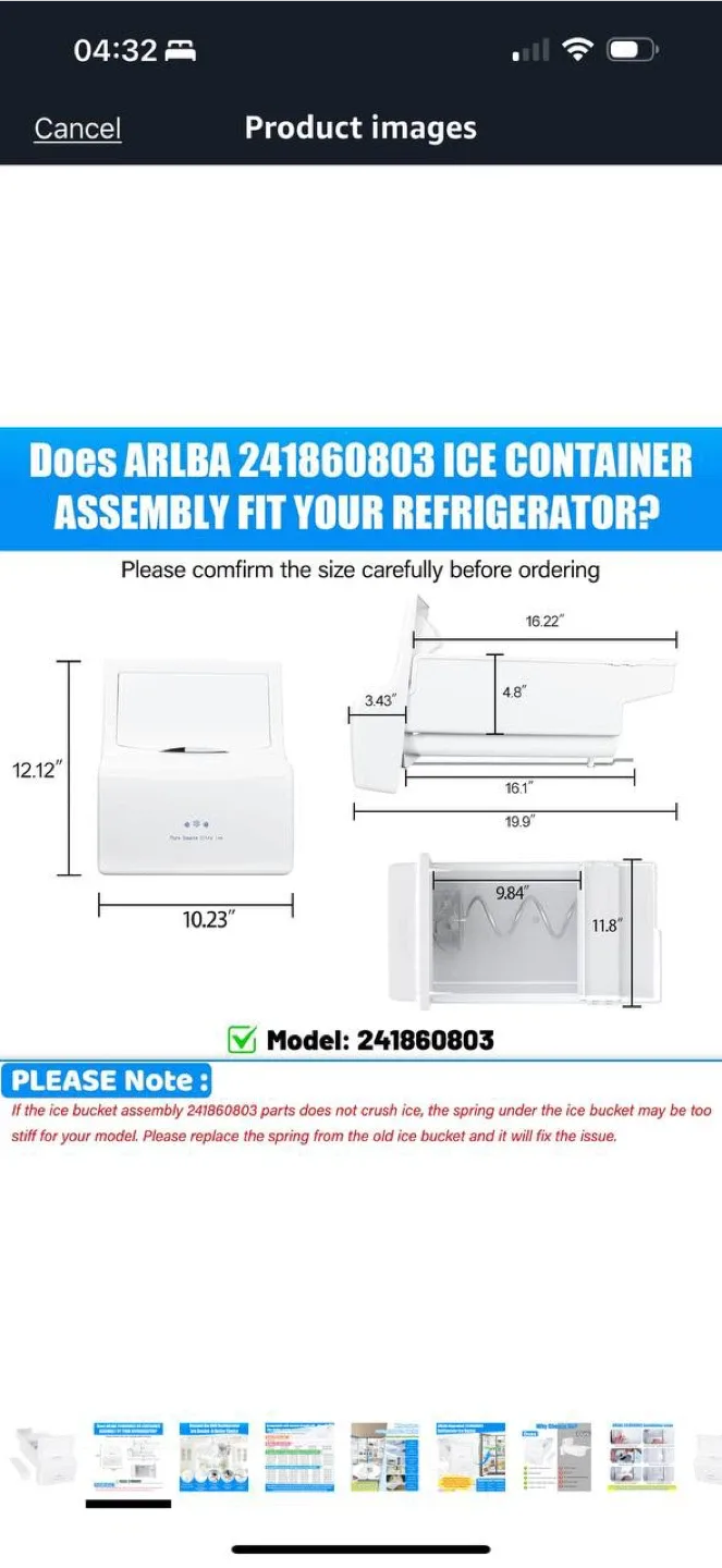 ARLBA Refrigerator Ice Bucket – NEW 🧊 image indicator(4)