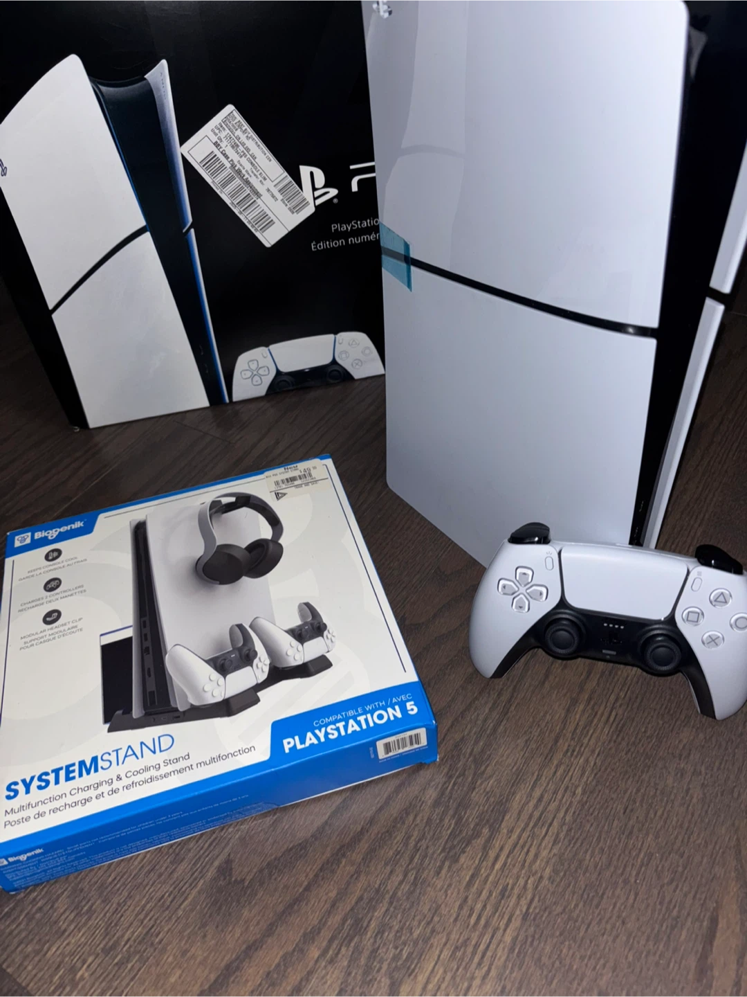 PlayStation 5 Slim + Biogenik Cooling Stand – Brand New