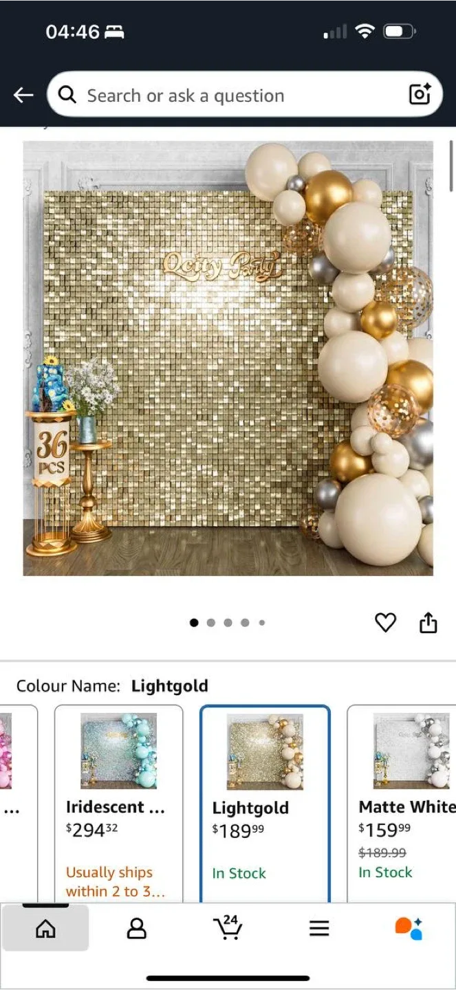 Qcity Light Gold Shimmer Wall Backdrop (36PCS) image indicator(2)