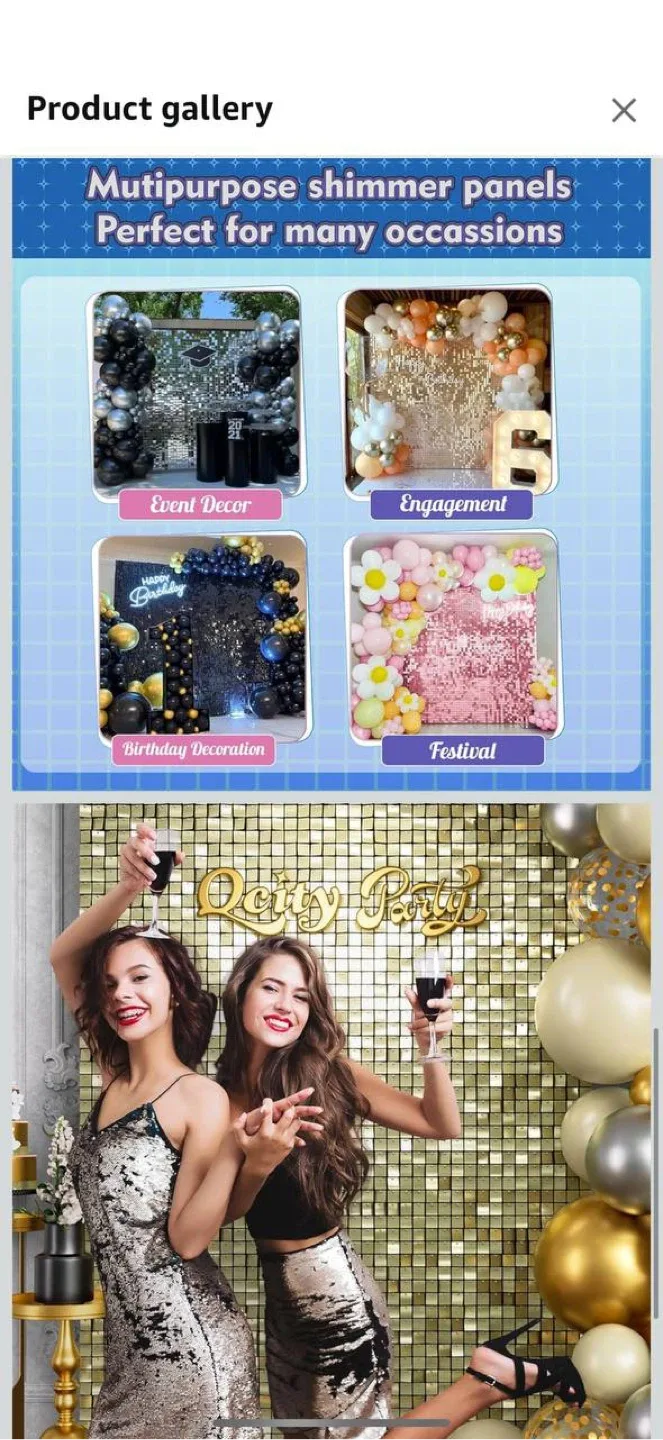 Qcity Light Gold Shimmer Wall Backdrop (36PCS) image indicator(6)