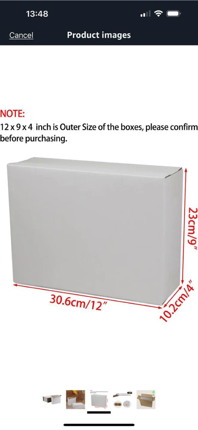 Sodissa 12x9x4 Shipping Boxes – White (100Pack) open box image indicator(5)