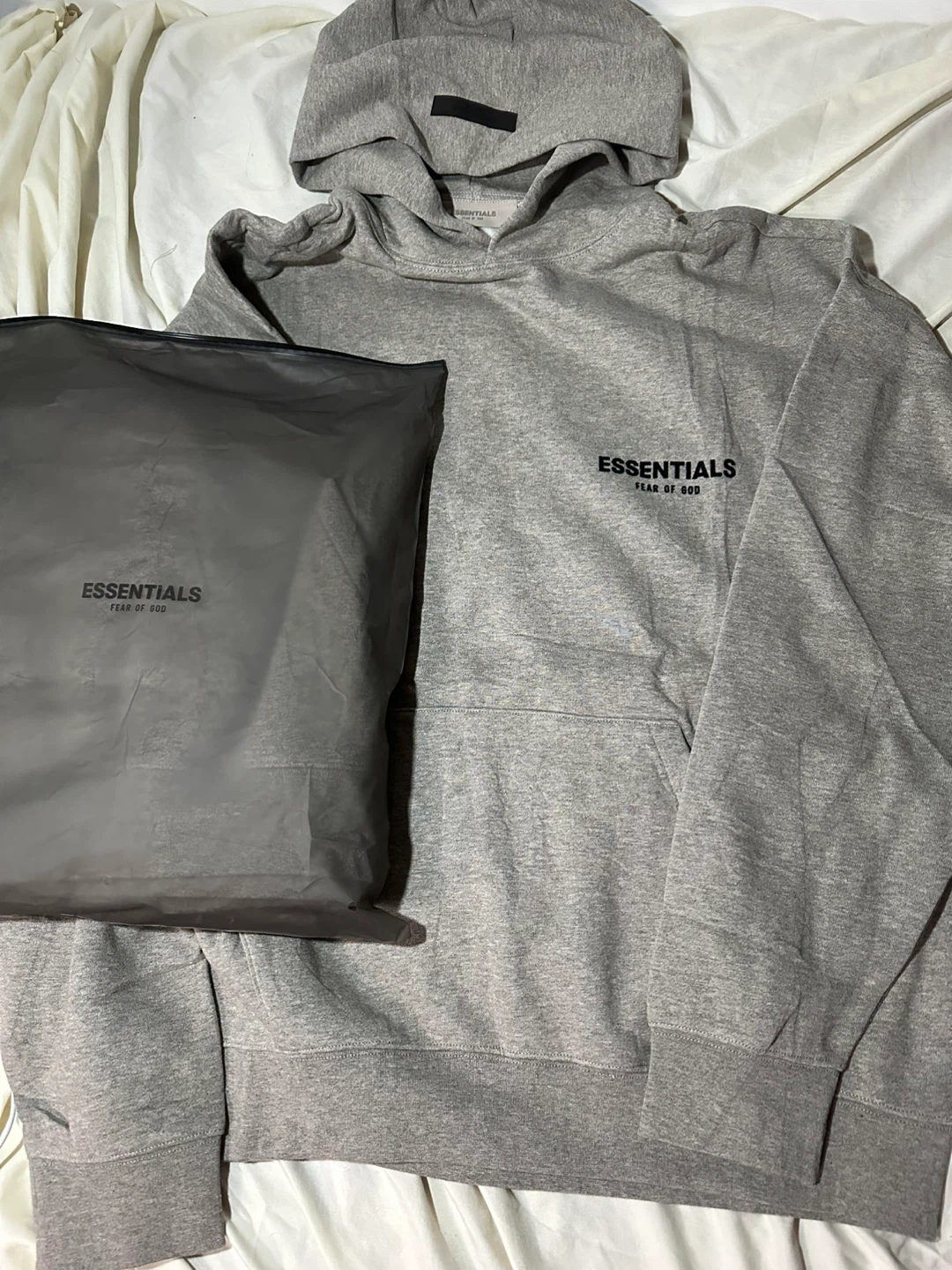 Essentials Fear of God Gray Hoodie-Size Large