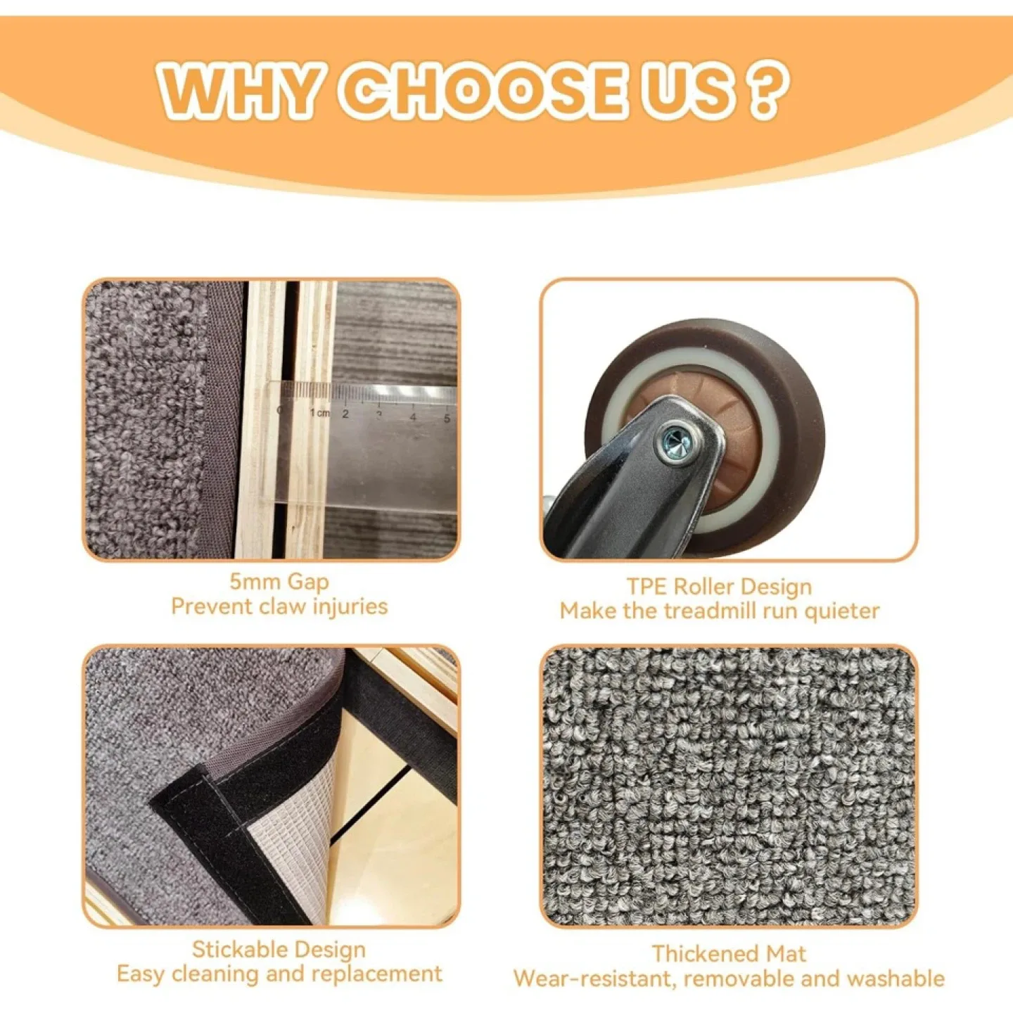 Cat Exercise Treadmill, Cat Running Wheel with Carpeted Runway image indicator(2)