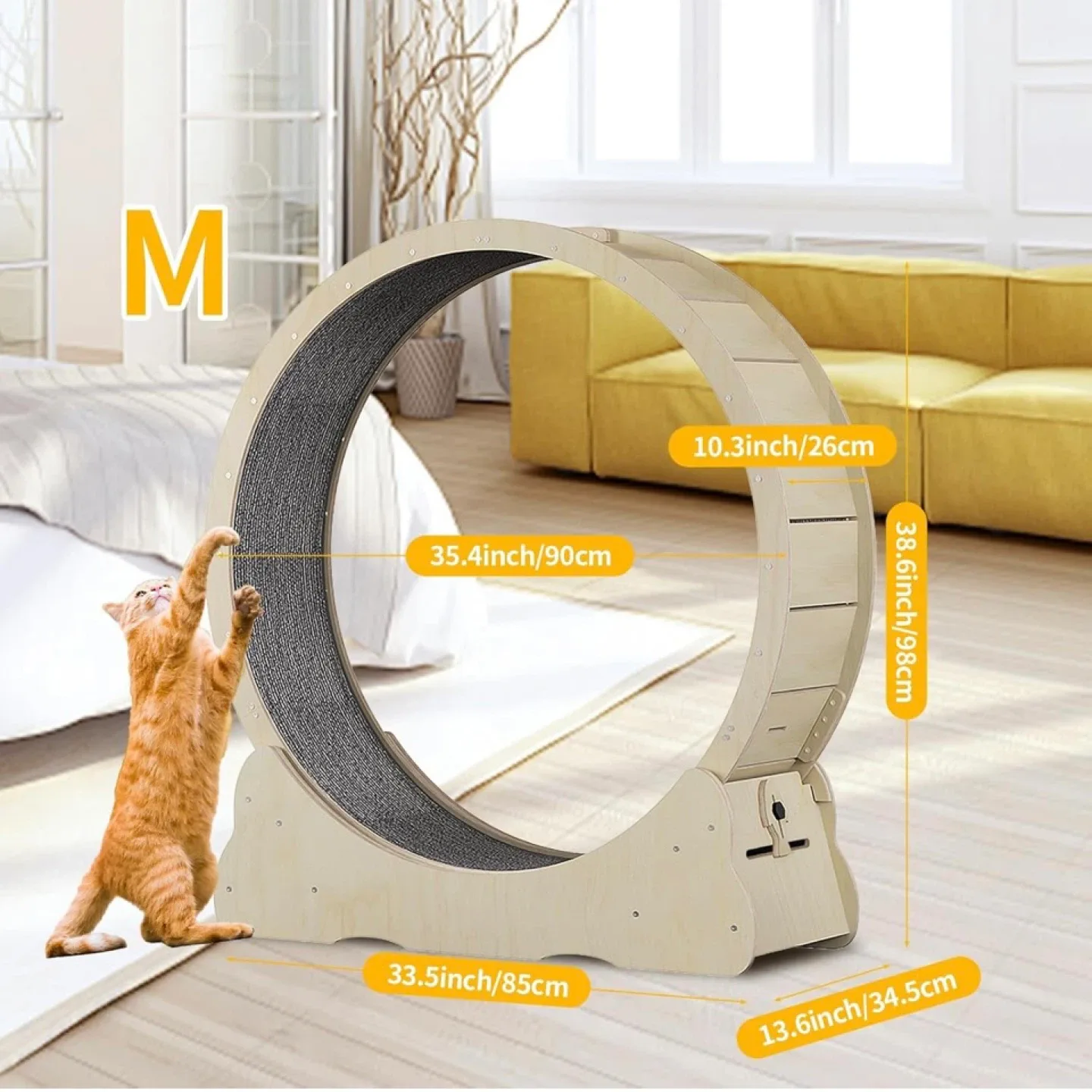 Cat Exercise Treadmill, Cat Running Wheel with Carpeted Runway image indicator(8)