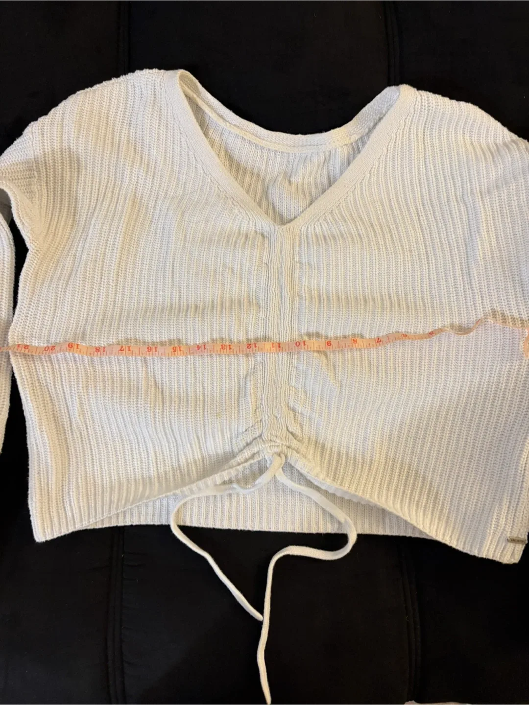 Hollister White Knit Cinched Sweater image indicator(2)