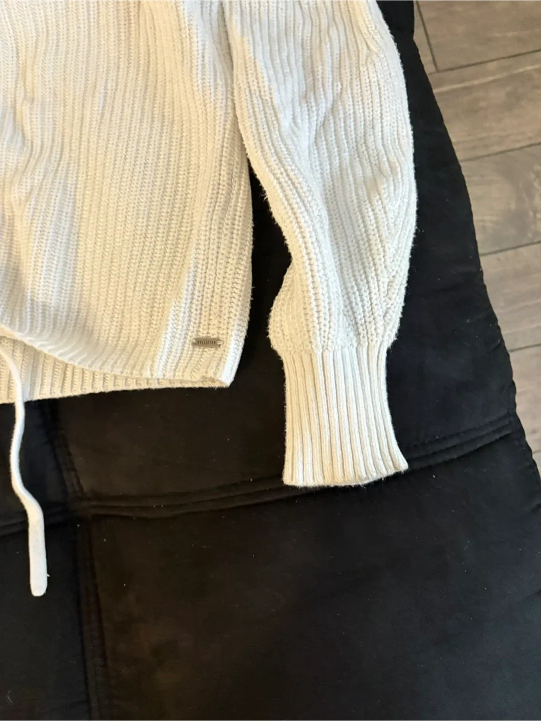 Hollister White Knit Cinched Sweater image indicator(4)